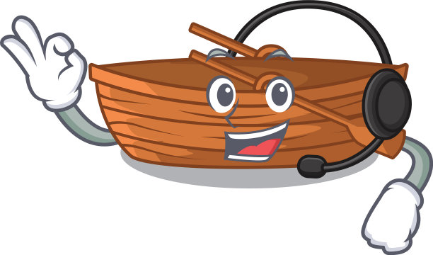 带耳机的木船在麦考特海滩边图片下载