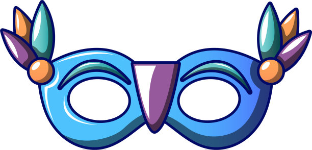 儿童嘉年华面具卡通风格图标图片下载