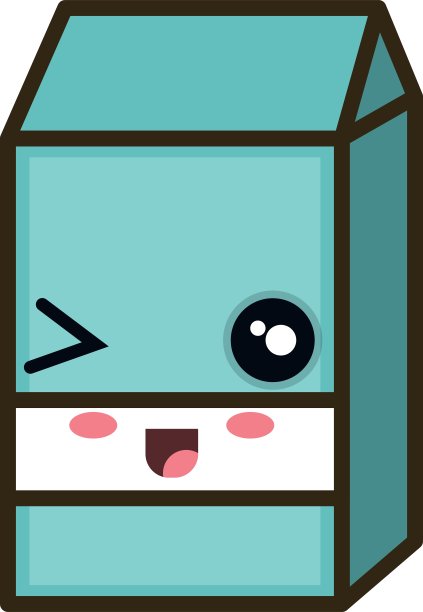 卡哇伊卡通牛奶盒图片下载