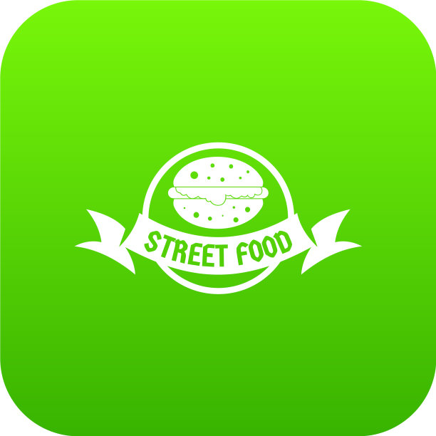 街头汉堡图标绿色图片下载