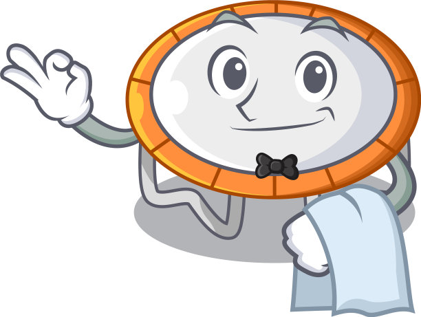 卡通版的服务生蹦床图标图片下载