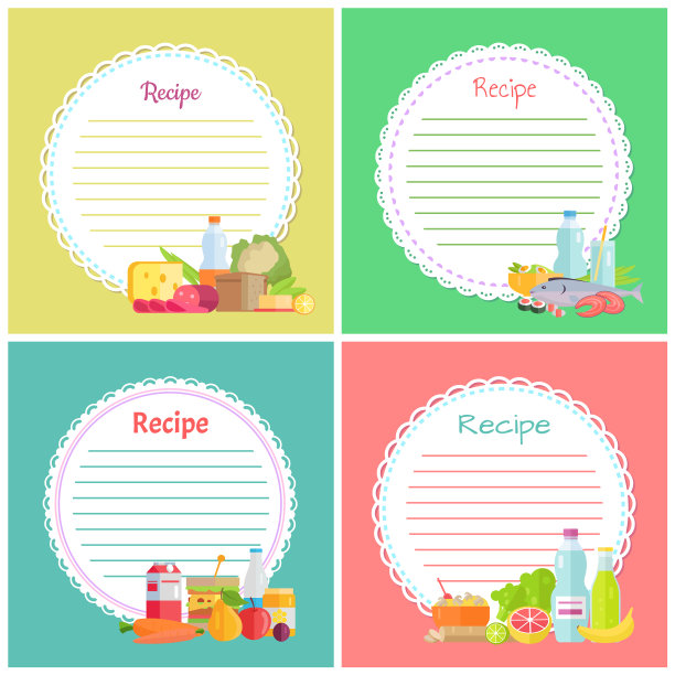 烹饪书的笔记与食物准备的线图片下载