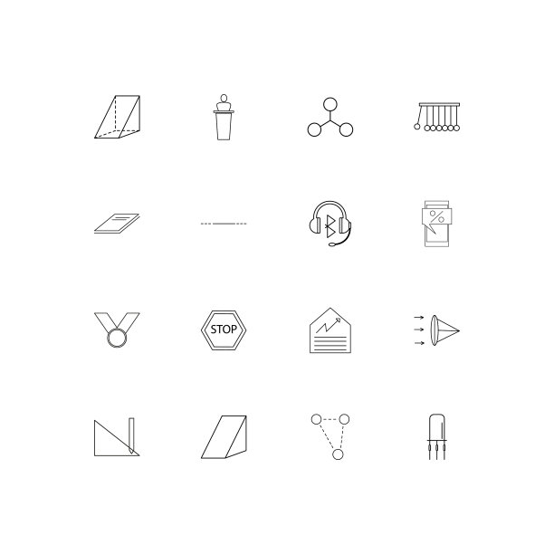 教育和科学线形薄图标集图片下载