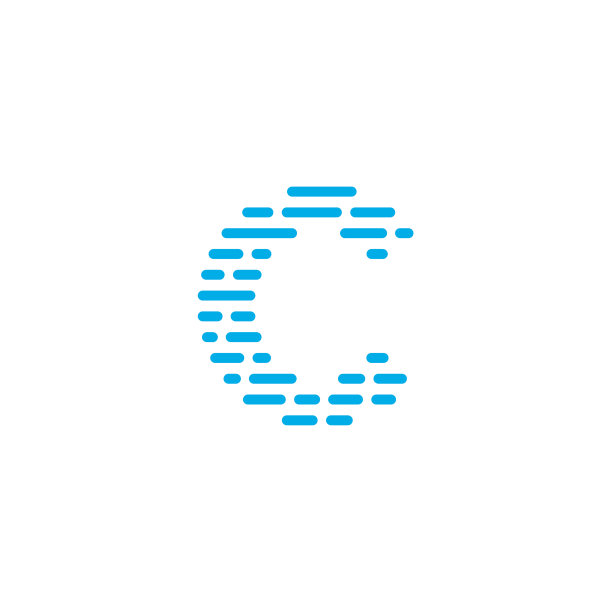 蓝色条纹logo字母c图片下载