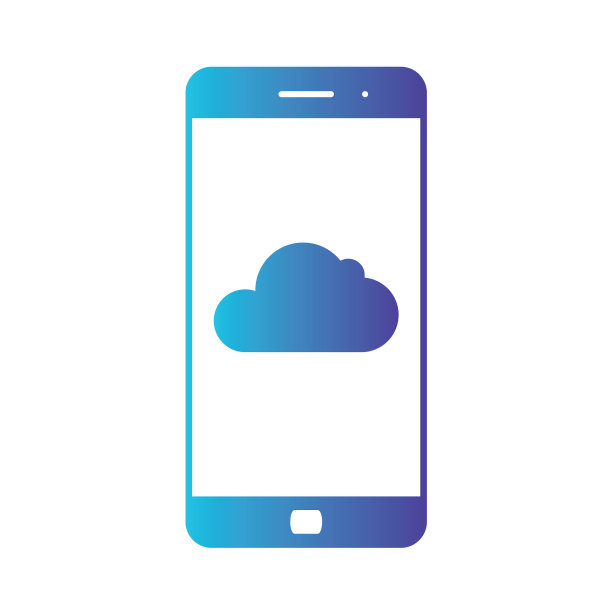 云存储智能手机屏幕上的云图标图片下载