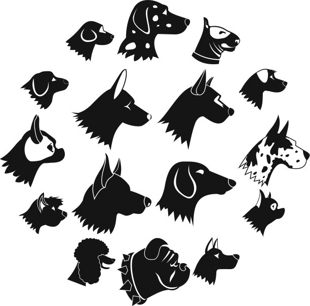 狗图标设置简单的风格图片下载