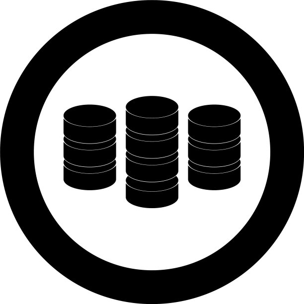 黑色圆形硬币图标图片下载