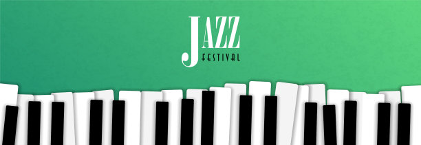 爵士音乐活动横幅与钢琴背景图片下载