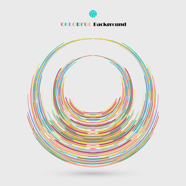 扭曲多彩的线条图案圈图片下载