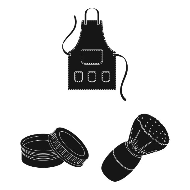 理发店和设备黑色图标设置图片下载