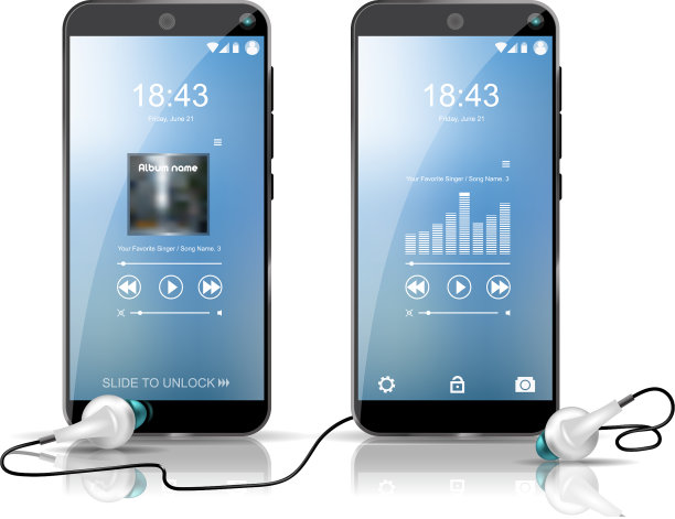 两款智能手机显示音频播放器屏保图片下载