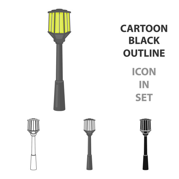 街灯采用复古风格，灯柱单图标图片下载