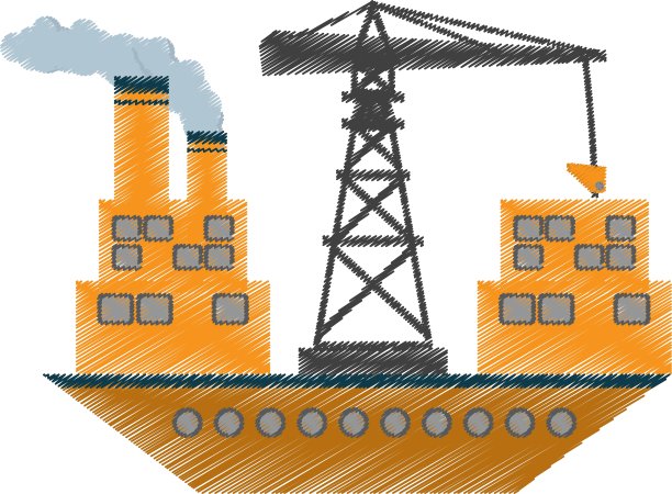 黄色船吊烟囱图片下载