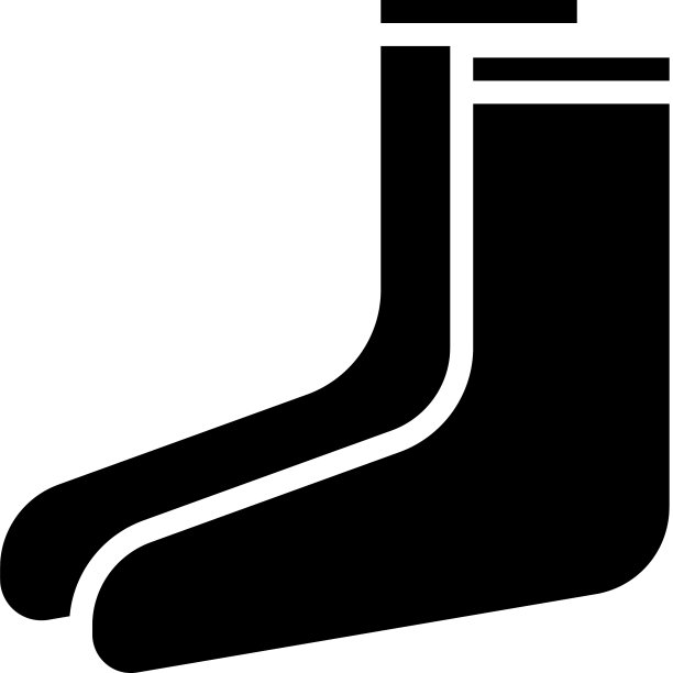 袜子图标与字形风格在黑色固体图片下载