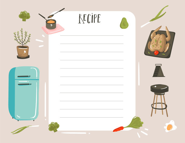 手绘抽象现代卡通烹饪图片下载