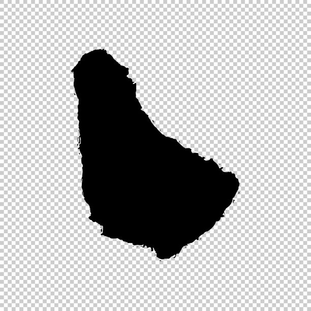 地图巴巴多斯孤立的黑色图片下载