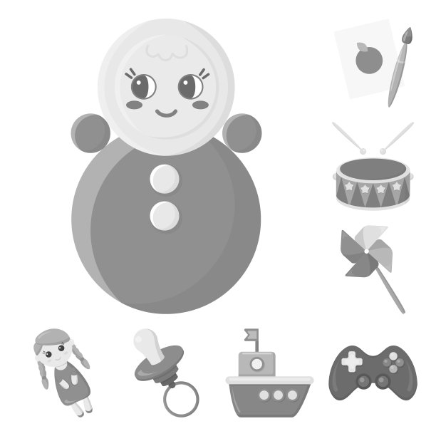 儿童玩具单色图标集图片下载