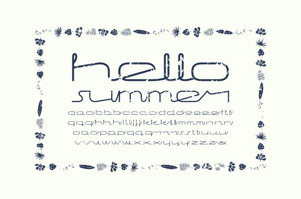 装饰性小写扩展字体和框架图片下载