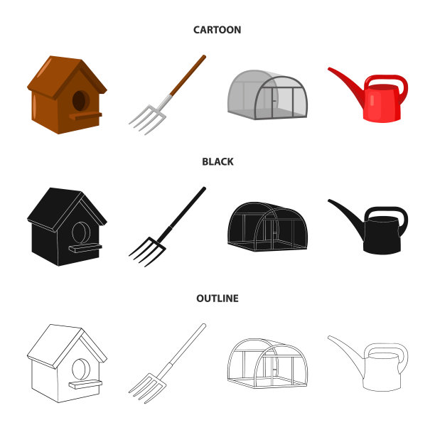 鸡舍用草叉，温室用喷壶图片下载