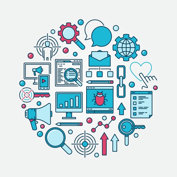 SEO与互联网营销标志图片下载