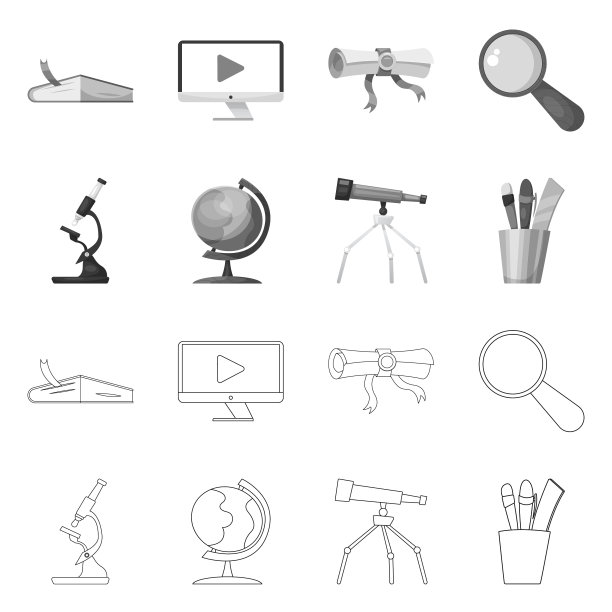 孤立的教育对象与学习标志图片下载