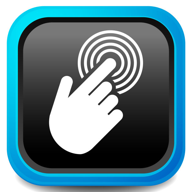 轻按触摸屏上的界面手机图标图片下载