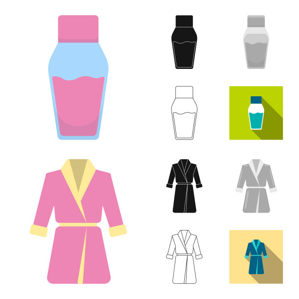 水疗沙龙及设备卡通黑平图片下载