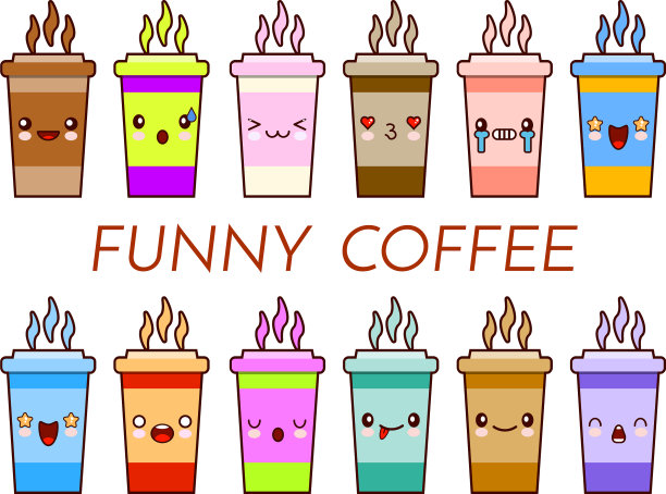 咖啡杯茶具卡通可爱脸杯图片下载