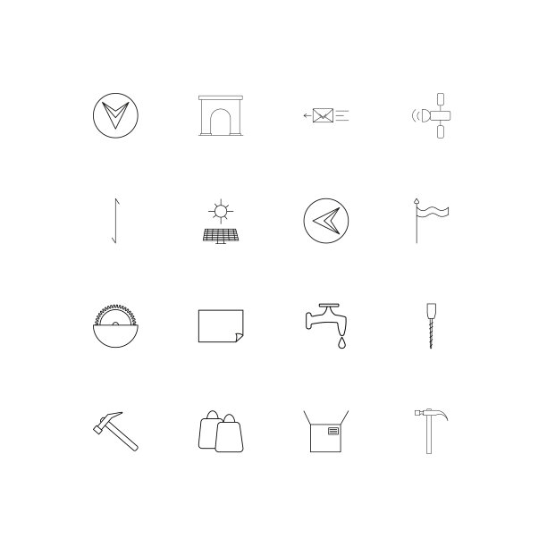 行业线形瘦削图标集概述简单图片下载