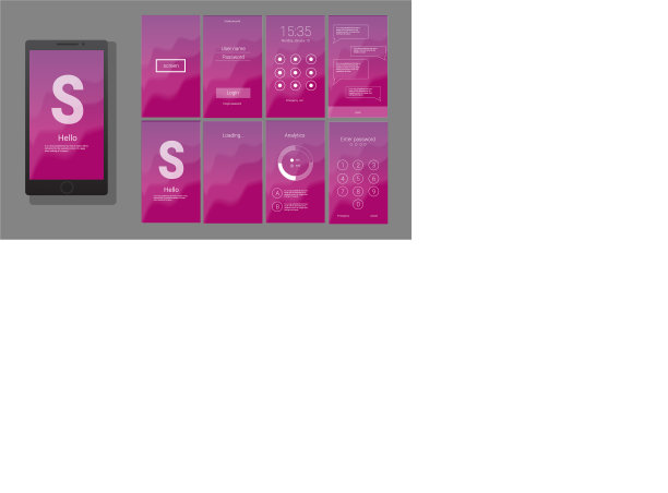 现代UI GUI屏幕设计图片下载