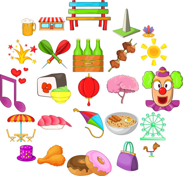 行动图标设置卡通风格图片下载