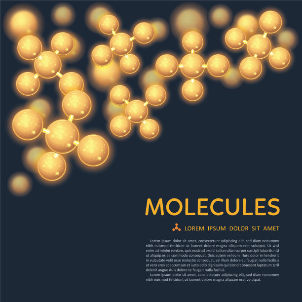 抽象分子设计金发光粒子图片下载