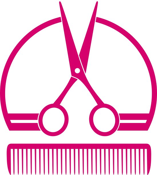 理发店图标与剪刀和梳子图片下载