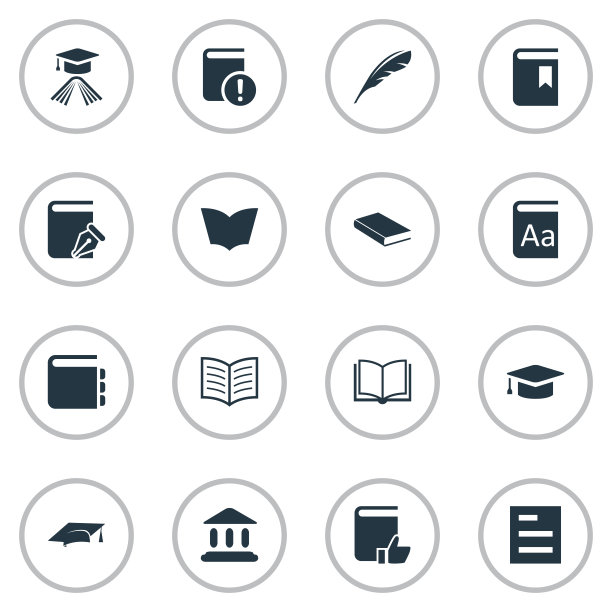一组简单的阅读图标图片下载