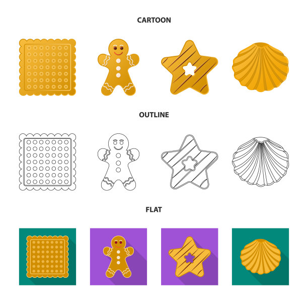设计饼干和烘烤符号图片下载