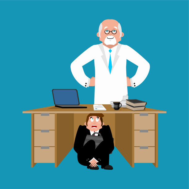 商人吓得在桌子底下躲了起来图片下载