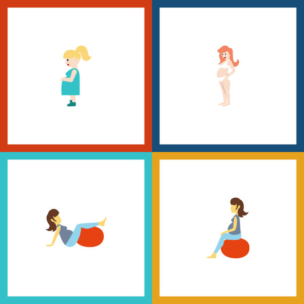 平面图标孕妇健身孕妇组图片下载