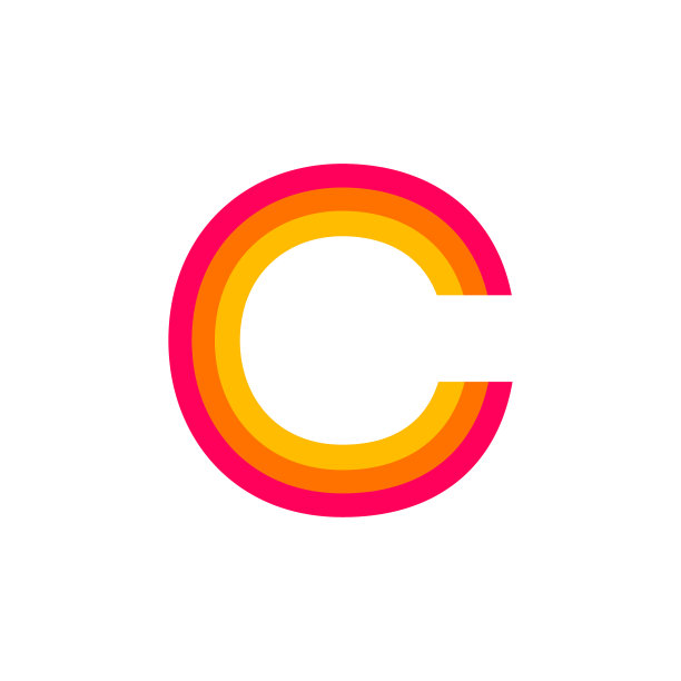 标志字母c红色发光图片下载