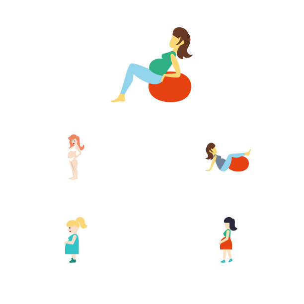 平面图标孕妇孕妇套装母亲怀孕运动图片下载