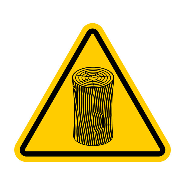 原木注意标志木坯谨慎道路图片下载