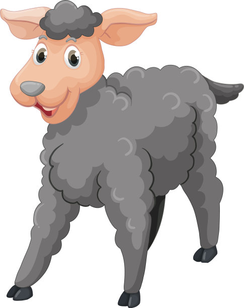 灰色的羊带着快乐的脸图片下载