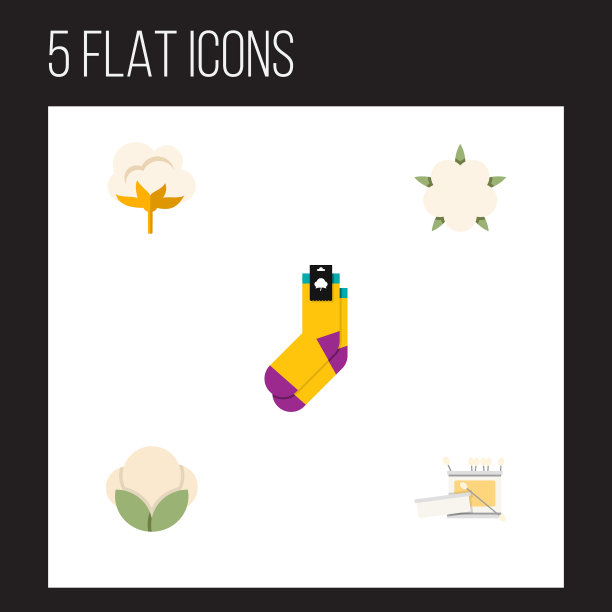 平的图标纤维套的花蕾袜编织和图片下载