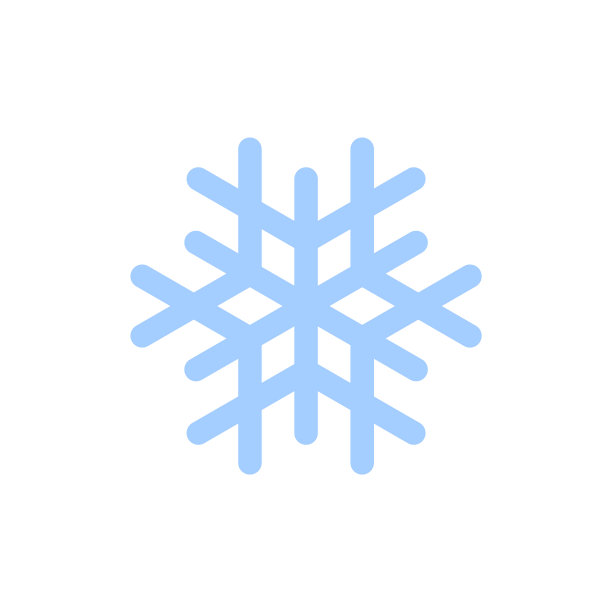 蓝色剪影雪花图标图片下载