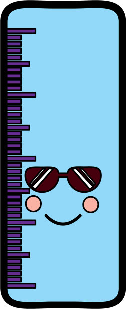 戴墨镜的标尺，学校用品卡哇伊图标图片下载