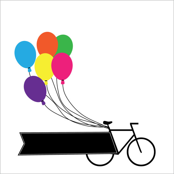 自行车有气球图片下载
