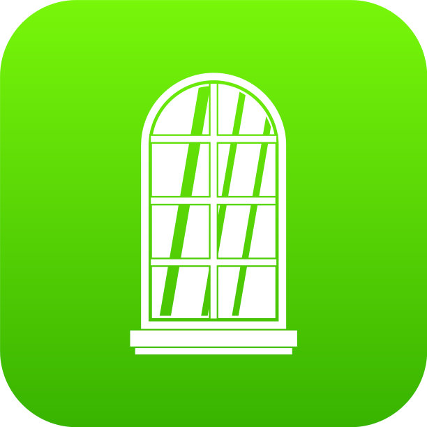 白色窗框图标数字绿色图片下载