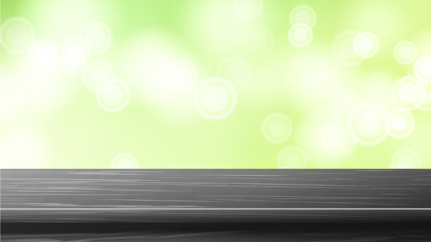 木桌顶绿色散景背景图片下载