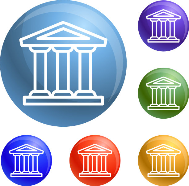 银行大厦图标套装图片下载