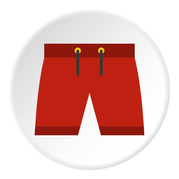 夏季短裤图标平坦风格图片下载