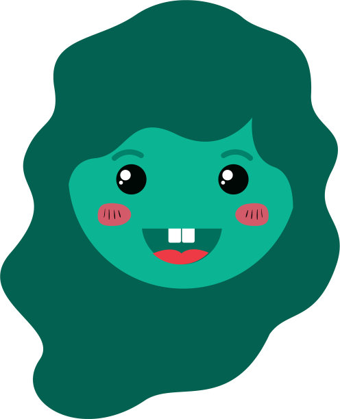 卡通女人快乐的头卡哇伊性格图片下载